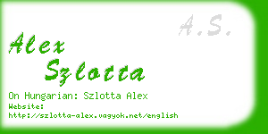 alex szlotta business card